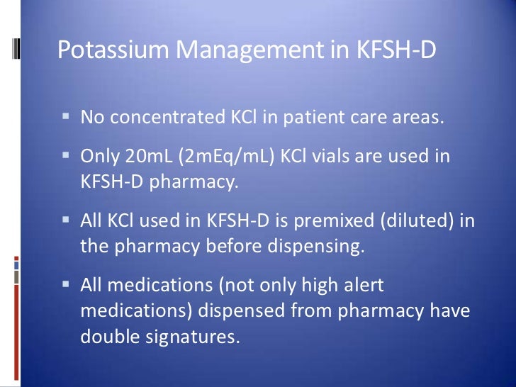 Potassium Chloride and Patient Safety
