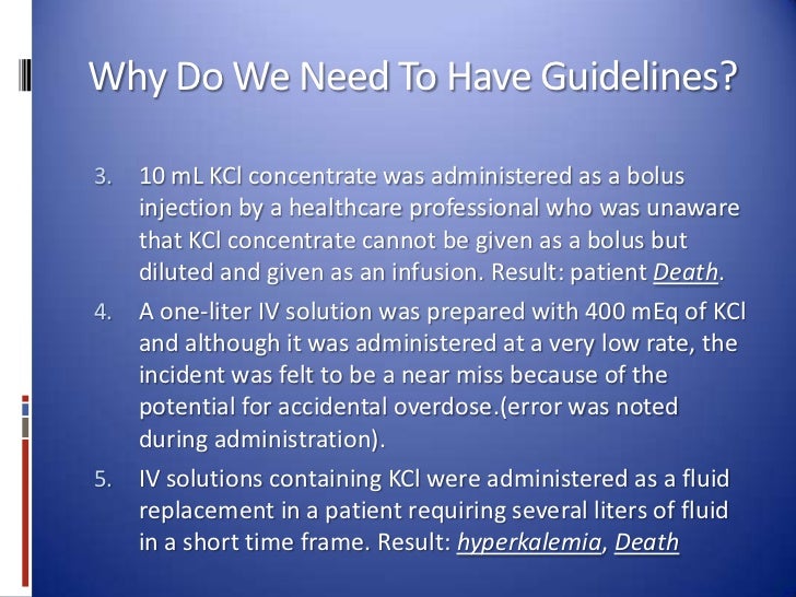 Potassium Chloride and Patient Safety