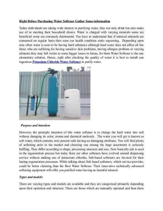 Potassium Chloride Water Softener