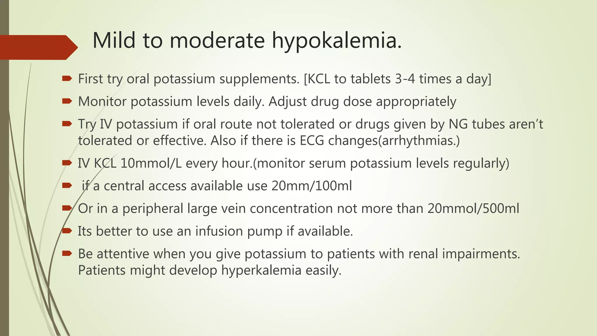 Potassium imbalance and management | PPTX