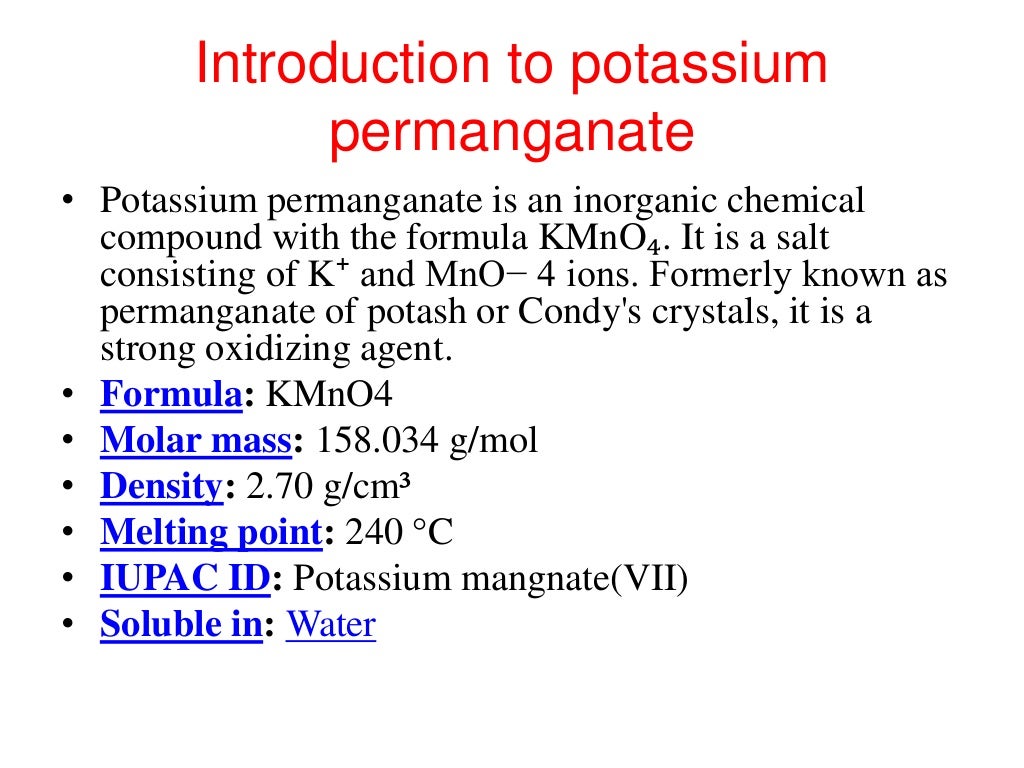 Potassium permanganate titrations