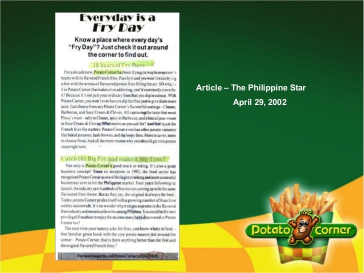 Potato Corner Articles