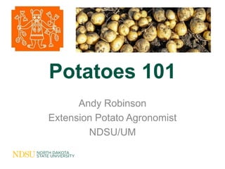 Potatoes 101
      Andy Robinson
Extension Potato Agronomist
        NDSU/UM
 