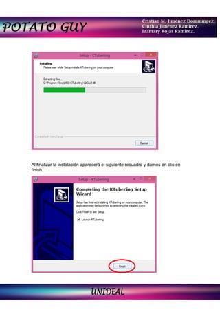Al finalizar la instalación aparecerá el siguiente recuadro y damos en clic en
finish.
 