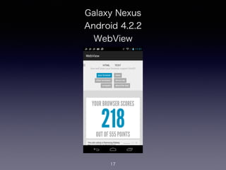 Galaxy Nexus
Android 4.2.2
WebView
17
 