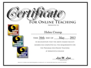 Programme for Online Teaching Certificate 