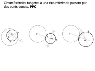 Circumferències tangents a una circumferència passant per
dos punts donats, PPC
 
