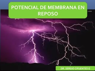 POTENCIAL DE MEMBRANA EN
REPOSO
DR. SERGIO CIFUENTES G
 