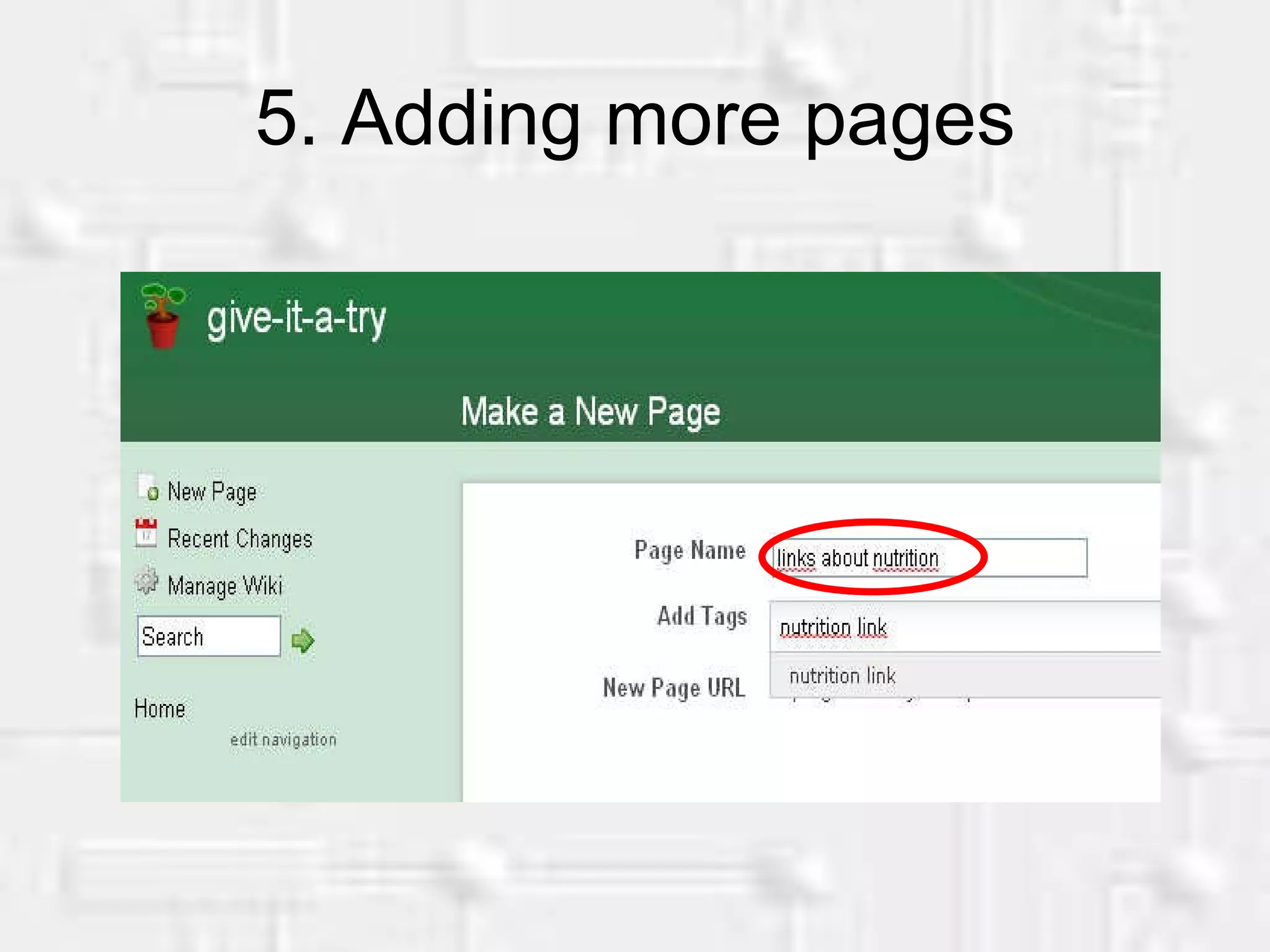 5. Adding more pages
