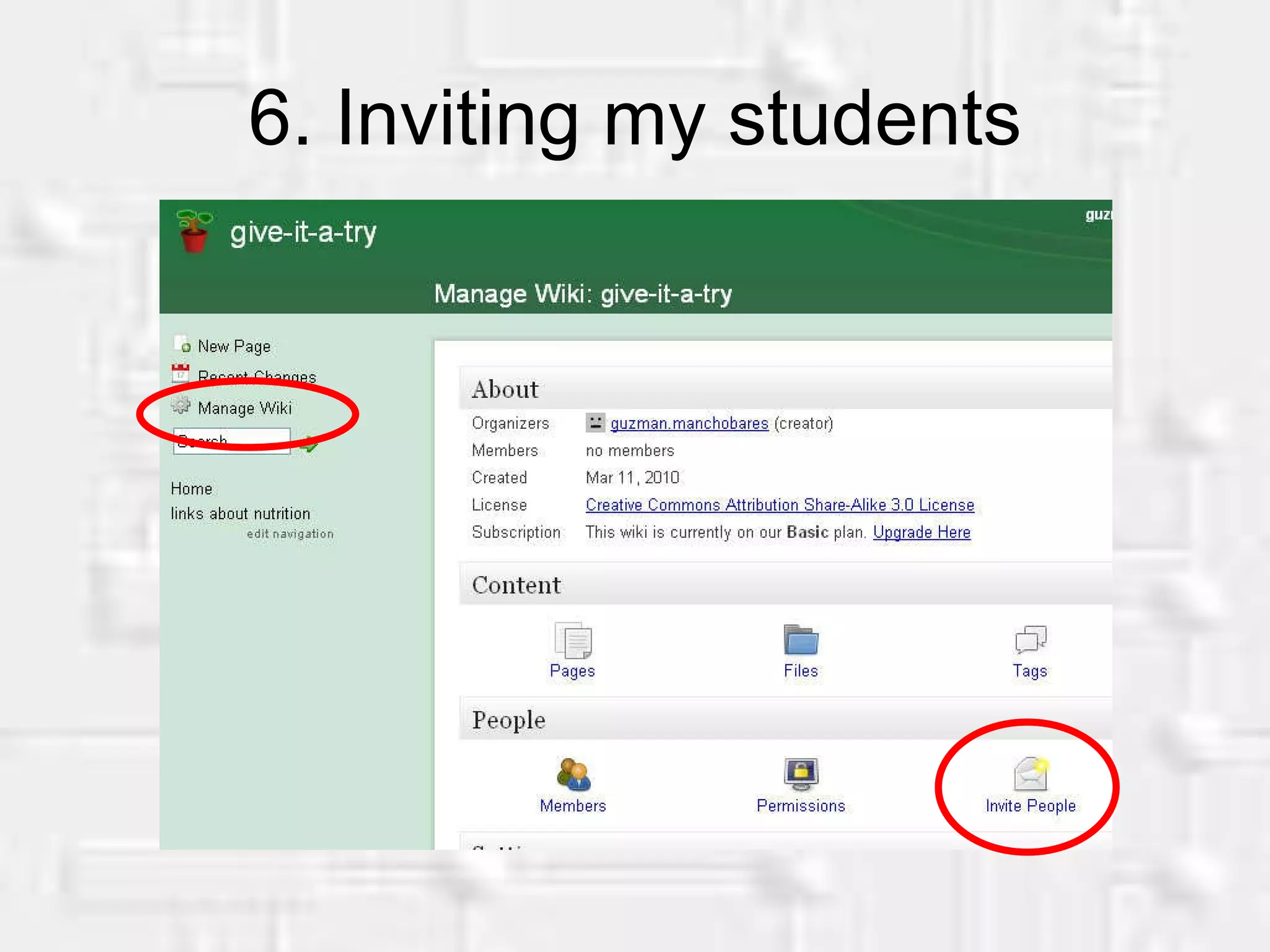 6. Inviting my students