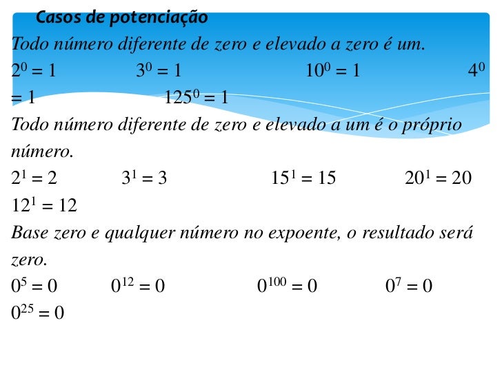 Potenciação slide Potenciação slide