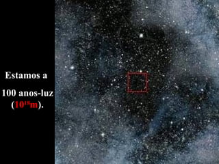 Estamos a  100 anos-luz ( 10 18 m ). 