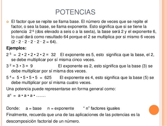 Potencias n° enteros