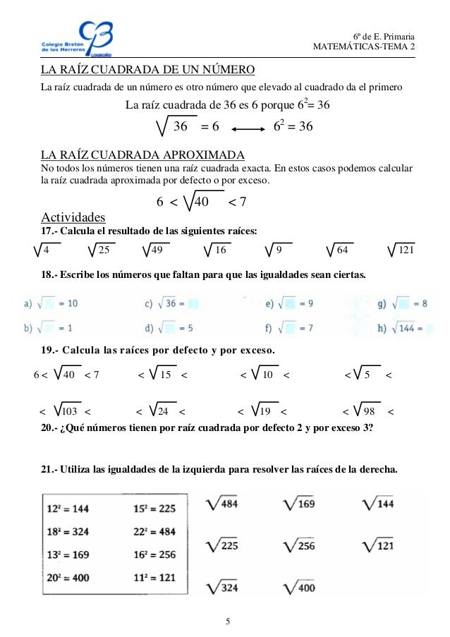 Resultado de imagen de EJERCICIOS DE POTENCIA DE PRIMARIA