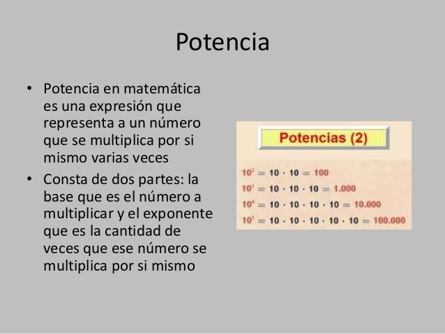Potencias y raíz cuadrada
