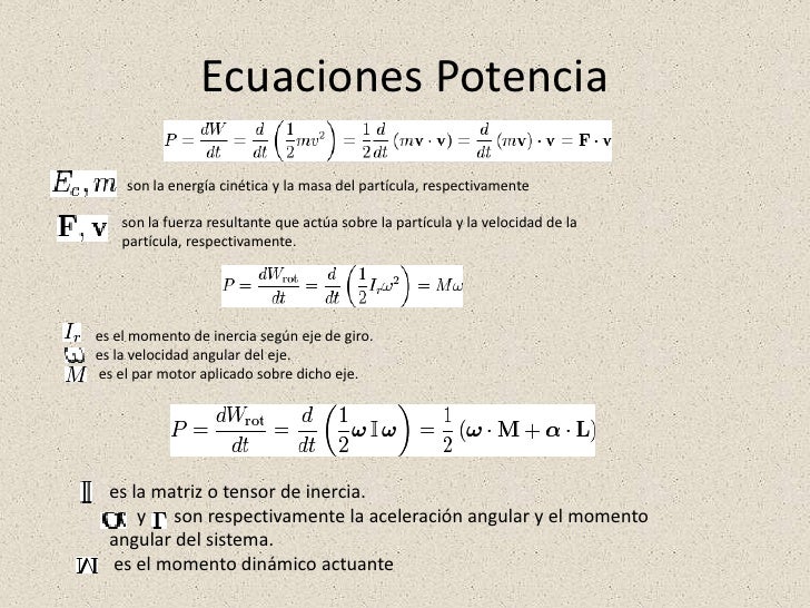 Potencia definicion y ecuaciones