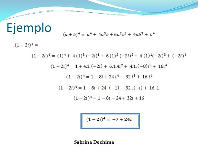 Potencia Y Raiz Enecima De Numeros Complejos