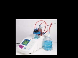 Tituladores automáticos
Solución
titulante
Microbureta
Solución
problema
Electrodos
 