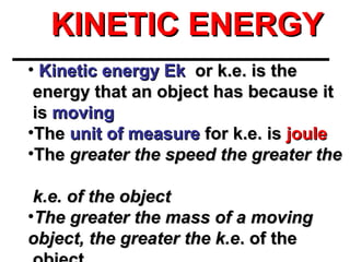 Potential and kinetic energy | PPT
