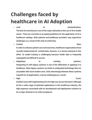 The potential of Artificial Intelligence in Healthcare Industry | PDF