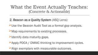 Enhancing AACN Beacon Award Success with PMI & ASQ Collaboration | PPTX