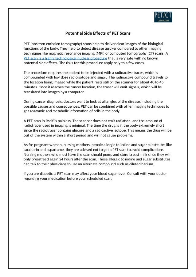 Potential Side Effects of PET Scans