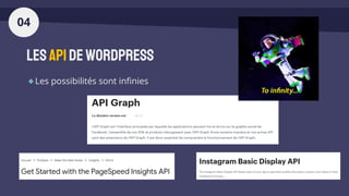 LesAPIdeWordPress
04
Les possibilités sont infinies
 