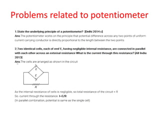 Problems related to potentiometer
 