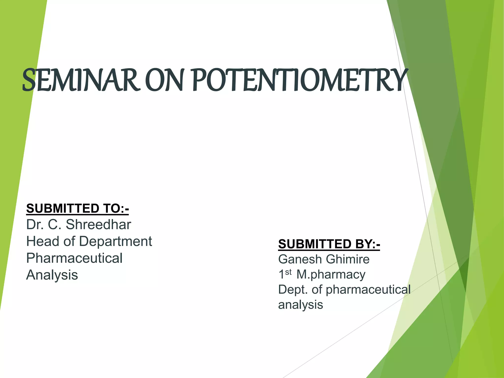 Potentiometry1 for mpharm ist sem notes