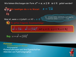 Potenzfunktionen und ihre Eigenschaften