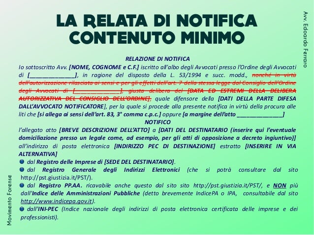 Relata Di Notifica Atto Di Precetto Olsohaan