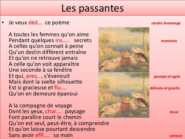 Antoine Pol Les Passantes Analyse Linéaire www.slideshare.net