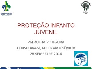 1
PROTEÇÃO INFANTO
JUVENIL
PATRULHA POTIGURA
CURSO AVANÇADO RAMO SÊNIOR
2º.SEMESTRE 2016
 