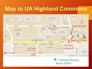 Map to UA Highland Commons
 