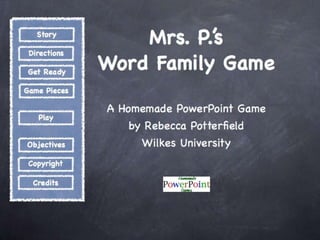 Potterfield word family game PPT