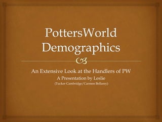 An Extensive Look at the Handlers of PW
A Presentation by Leslie
(Tucker Cambridge/Carmen Bellamy)
 