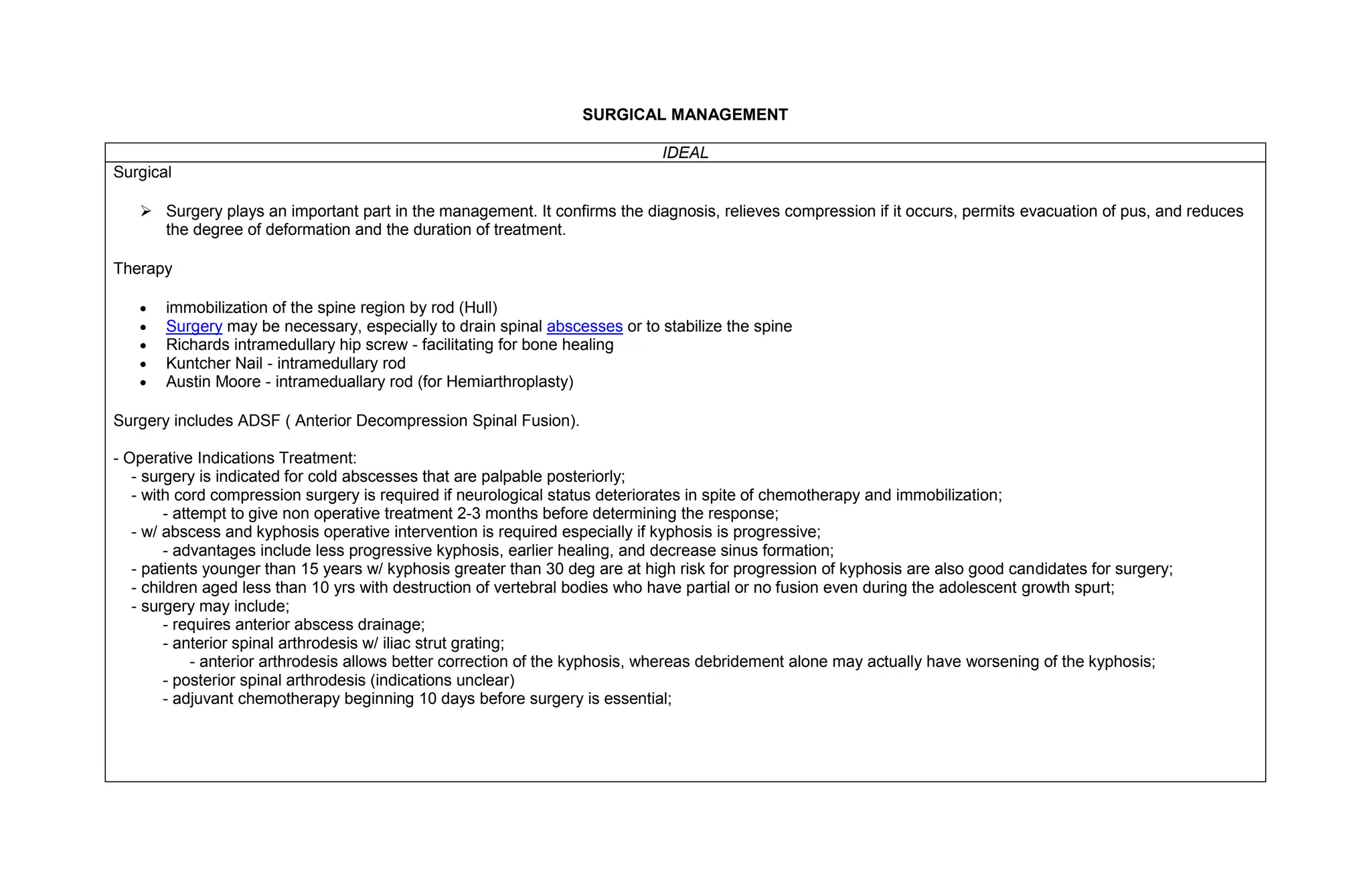 Pott's disease nursing, medical, surgical managements PPT