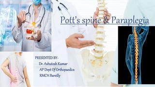 Pott’s spine & Paraplegia
PRESENTEDBY-
Dr. Ashutosh Kumar
AP Dept Of Orthopaedics
RMCH Bareilly
 