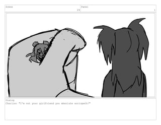 Scene
29
Panel
1
Dialog
Charlie: "I'm not your girlfriend you absolute sociopath!"
 