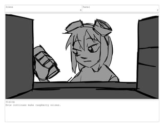 Scene
9
Panel
2
Dialog
Evie continues make raspberry noises.
 