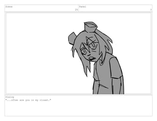 Scene
25
Panel
3
Dialog
"...often are you in my closet."
 