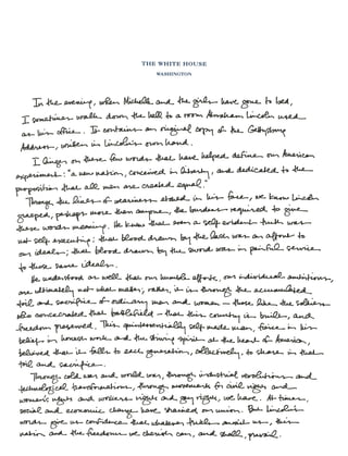 President Obama's Handwritten Tribute to the Gettysburg Address