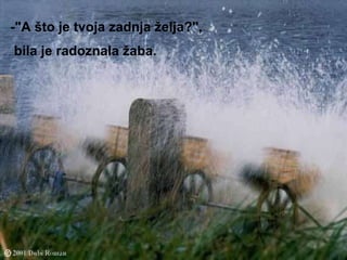 -"A što je tvoja zadnja želja?",  bila je radoznala žaba.   