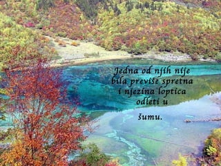 Jedna od njih nije bila previše spretna i njezina loptica odleti u šumu.   