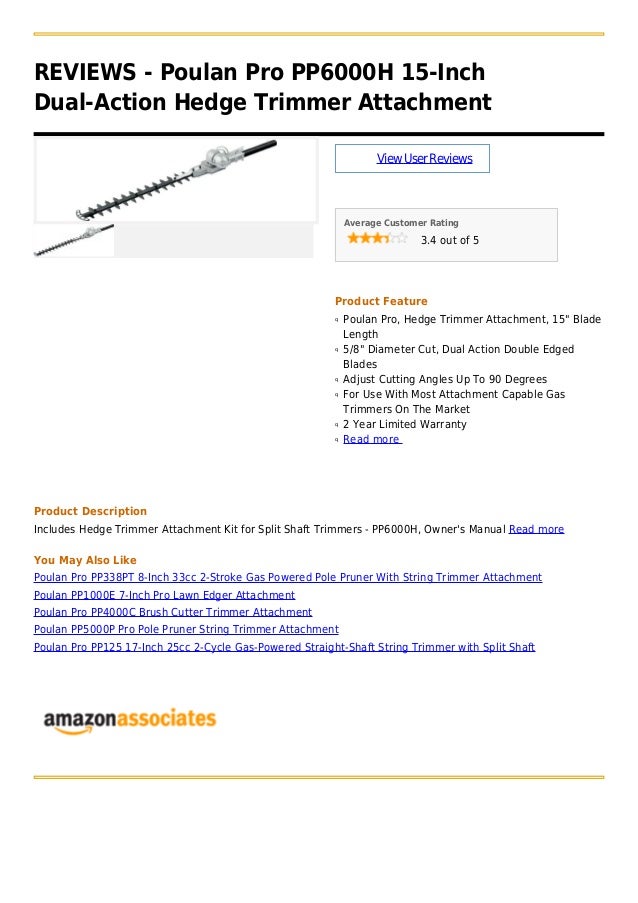 poulan hedge trimmer