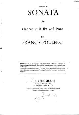 Poulenc   sonate pour clarinette et piano