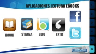APLICACIONES LECTURA EBOOKS iBOOK STANZA BLIO TXTR 