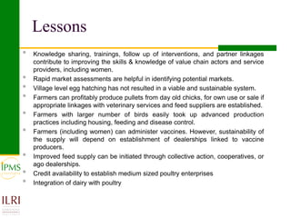 Poultry value chain development based on experiences of IPMS and partners