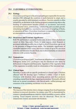 140
106. Mucosa of the intestine
showing lesions
characteristic of necrotic
enteritis.
107. Focal ulceration
characteristic of clostridial
necrotic enteritis.
http://www.growelagrovet.com
https://www.facebook.com/growelagrovet
 
