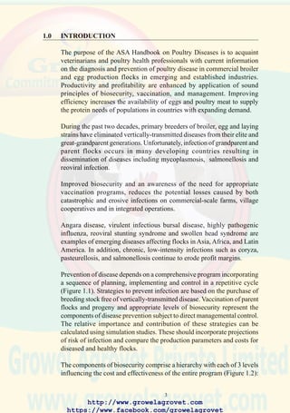 5
FIGURE 1.1 CYCLE OF MANAGEMENT
FIGURE 1.2 HIERARCHY OF BIOSECURITY
STRUCTURAL
OPERATIONAL
CONCEPTUAL
Analysis & Review
of Production &
Financial
Performance
Evaluation of Risk & Consequences
of Disease Planning of Biosecurity
& Disease Prevention Strategies
Implementation of Biosecurity
& Vaccination
 